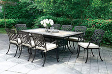 24/7 Shop at Home Ladis Contemporary Rectangle Patio Dining Table, Antique Black