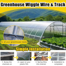 RENLXFI PVC Coated Wire and U-Channel with Seal Tight Screws & Connector, Greenhouse Track and Wiggle Wire for Poly Film Shade Cloth Attachment, Reusable(25 Set)