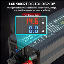 sujeniir Lithium Battery Charger 14.6V 80A 100Ah Solar Charger Current Voltage Adjustable for 12V 15V Lifepo4 Lithium Universal Chargers(60A with Clip Multi,US Plug)