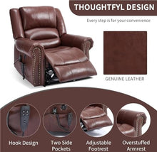 KTYUERGHK Dual Motor Power Lift Lay Flat Recliner with Massage Heat, Red
