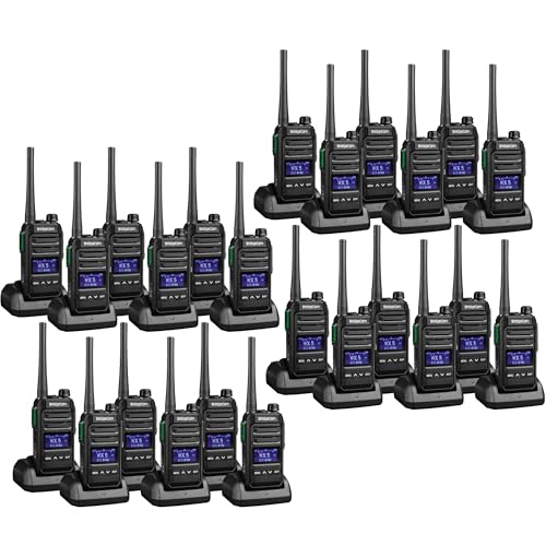 BridgeCom Systems MV-65 Rugged Waterproof Walkie Talkie Black - 24-Pack
