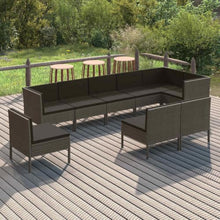RJPLMFV 9 Piece Patio Lounge Set Gray with Cushions