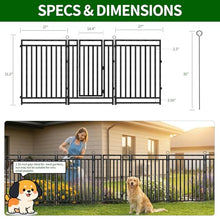 Decorative Garden Fence Metal Dog Fence Outdoor, 40in (H) x 108ft (L), 42 Panels + 6 Gates, Heavy Duty Garden Fencing Animal Barrier for Patio & Flower Bed, Black-Silver