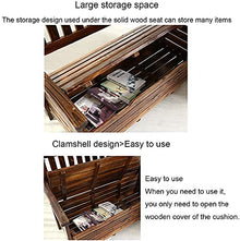 ZOCWJK Garden Benches, Park Bench Patio Garden Bench Backyard Benches, Outdoor Carbonized Solid Wood Storage Bench, Large Deck Box in The Garden Backyard with Backrest, Patio Fu(