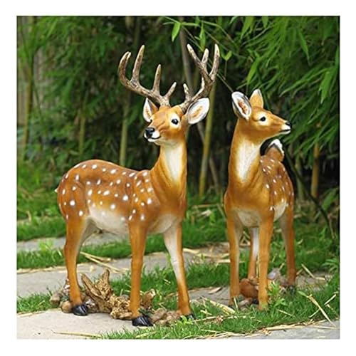 Sika Deer Animal Sculpture Outdoor Garden Crafts Decoration Lawn Statue Ornament,Outdoor Decorations,Applicable in Multiple scenarios