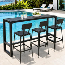 MISXEOE Outdoor Bar Height Table, Extra Long Patio Bar Table All Weather