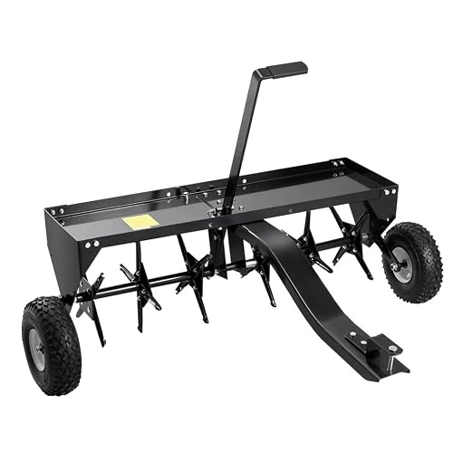 BRAVOYARD New 40-Inch Tow Behind Plug Aerator with Universal Hitch Lawn Aerator Tow Behind
