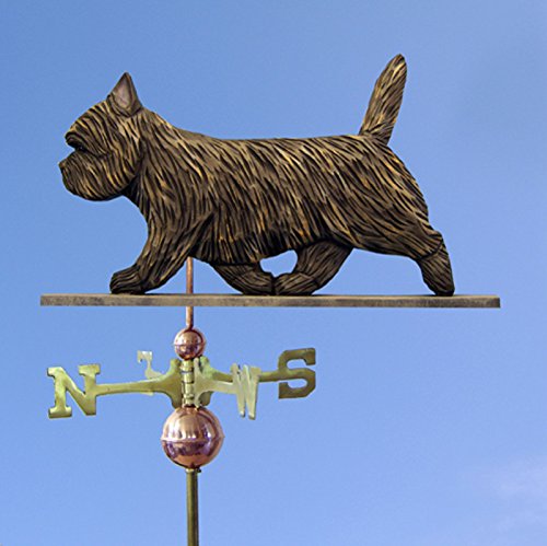 Cairn Terrier Hand Carved & Painted Weathervane Black Brindle 22 Inch
