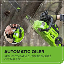 Greenworks 40V 18 in Cordless Electric Chainsaw, 5.0 Ah Battery and Charger