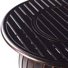 Oakland Living Aluminum 57,0000 BTU 44 in. Round Propane Black Fire Pit Table with Fire Beads, Lid, Propane Tank Cover and Table Fabric Covers in Copper Finish