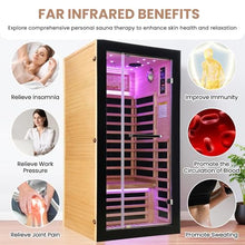 OUTEXER One Person Sauna Far Infrared Saunas Room Canadian Hemlock 1450W