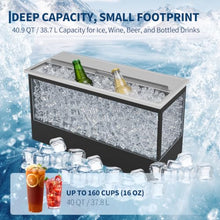 Hosslly Built-in Ice Bin Stainless Steel Sliding Lid 91 x 46 x 36 cm Steel
