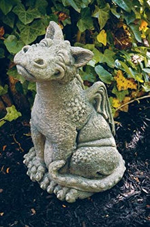 Little Darling Dragons Large 'Rexy' - Solid Cast Stone Garden Statue - a Great Home or Garden Idea - Durable, Lifelike Sculpture - Fun Exterior and Interior Art