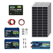 ExpertPower 2.5KWH 12V Solar Power Kit | LiFePO4 12V 100Ah, 400W Mono Solar Panels, 30A MPPT Solar Charge Controller, 3KW Pure Sine Wave Inverter Charger | RV, Trailer, Camper, Marine, Off Grid