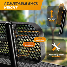 OUTTANS Heavy-Duty Outdoor Metal Bench (6 Ft - Surface with Back, Black)