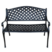 E Stool Kindergarten Bench Park Chairs The Metal Bench in The Courtyard has a backrest 2-Person Seat Cast Aluminium Lounge Chair Can be Used for Balcony/Corridor/Patio (Black + Matt)