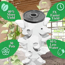 BTURYT Indoor Hydroponic Growing Tower Growing Vertical Growing Tower 6 Layers 30 Plant Sites with Pump and Mobile Water Tank