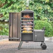 VEVOR Charcoal Offset Smoker, Heavy-Duty Steel BBQ Offset Smoker with Side Firebox, Movable Outdoor Barbecue Smokers with 6 Adjustable Grates, Thermometer & Air Vents for Backyard Patio Party Cooking