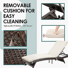Pamapic 6-Piece Patio Chaise Lounge Set with Adjustable Backrest and Removable Cushion Beige