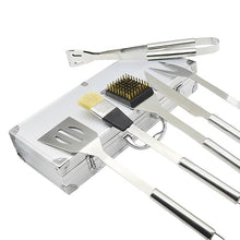 AFPSDLFJDLS Aluminum Box Barbecue Tool Set Stainless Steel Outdoor Grill and Fork Shovel Clip BBQ Grill