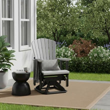 Outdoor Escape Gray Swivel Glider Chair, Light Gray Black, Heavy Duty Polyethylene, Coastal Outdoor Seating, All Weather Patio