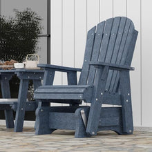 Wildridge Heritage Single Glider, Patriot Blue - Outdoor Weather Resistant Recycled HDPE Glider for Porch, Patio, Deck