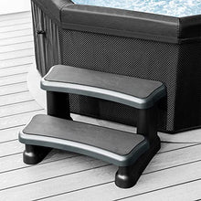 YUEWO Hot Tub Spa Steps with Storage Compartment Slip-Resistant Step for Any Hot Tub Shape and Size, Grey