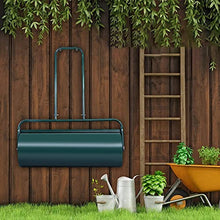 Oracra Lawn Roller Manual Garden Rollers for Lawns, Large Turf Leveller with Scraper Bar, Home Metal Push Rolling Tool for Planting/Seeding - Green U-Handle