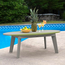 highwood Shoreline Surfboard Coffee Table, Cove Gray/Palm Green