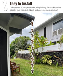 GVBNOTT Outdoor Rain Chain for Gutter Downspout, Elegant Water Diverting Solution for Garden Decor，5M (16.4Ft)