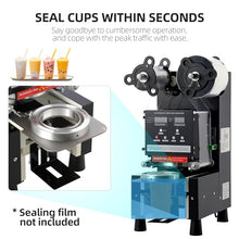 Garvee Auto Cup Sealing Machine 500-650 Cups/H Digital Control LCD Black