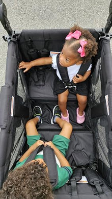 Keenz Duo Stroller Wagon with Canopy 4-Passenger Capacity Black