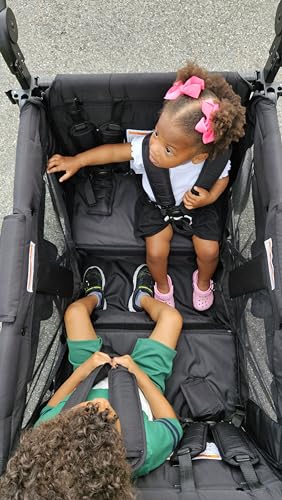 Keenz Duo Stroller Wagon with Canopy 4-Passenger Capacity Black