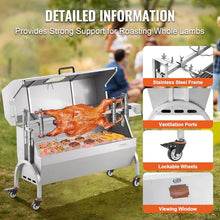 VEVOR 46 Inch Electric Rotisserie Grill with Hooded Cover, 198Lbs Capacity, Stainless Steel, Upgrade