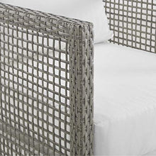 Modway Aura Outdoor Patio Wicker Rattan Sofa Set Gray White