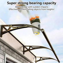 Modern Outdoor Canopy Awning for Front Door & Windows Polycarbonate Curved Patio Cover Sunshade Protection for Balcony & Terrace 80x200cm Black