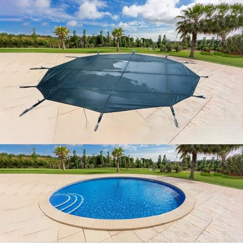CHZDPP Round Inground Pool Cover for Winter, Customizable High Strength Pool Covers with Installation Hardware, 8/12f/15/18/21/24/28/30/35/40 ft(39.5ft/1204cm)