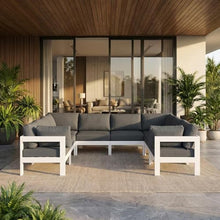 Outdoor Escape Gray Fabric Patio Modular Sectional, Weather-Resistant Upholstery, Comfortable Back and Seat Height, Durable Frame