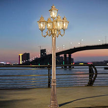200Cm 5-Lights Garden Glass Lantern Street Lamp Vintage Outdoor Waterproof Lawn Light Landscape Path Lighting Road Column Light European Traditional E27 Pillar Post