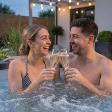 Wave Garda Eco-Foam Hot Tub | Square Energy-Efficient Outdoor Spa with 70 Bubble Jets, Built-in Heater, WiFi App Control and Insulated Cover | Charcoal Black | 4 Person | EnergySave Bundle