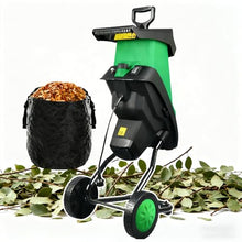 Sushangmao Garden Shredder,Electric Wood Chipper, 2400w High-Torque Motor Shreds Shrubs, Roots, and 1.57" Limbs, with Safety Lock, Push Rod, and Smooth-Rolling Wheels, for Garden Branches
