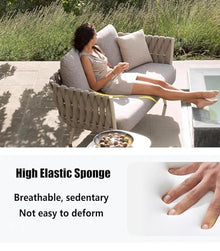 KPHYMOD 3 Pieces Patio Sofa with Cushions & Lumbar Pillows, Outdoor Patio Furniture Set for Patio, Balcony, Backyard, Deck, Poolside