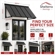 Awntech Houstonian Open-Side Fixed Awning, 80" W x 24" H x 24" D, Black