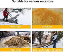 Snow Shovel with Wheels Heavy-Duty Rolling Snow Pusher with Adjustable Handle and Push Plate Non-Slip Wheels Rolling Snow Plow for Snow Removal Road Snow Removal Tool Snow Pusher