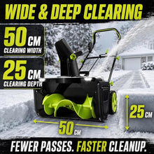40V Cordless Snow Blower, 3500W Motor, 2 Batteries and Charger