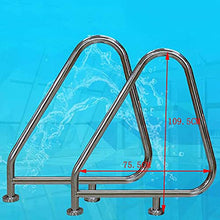Swimming Pool handrails, Stainless Steel Swimming Pool Hand Rails, Pool Support rods on The Pool Wall, Used for Indoor and Outdoor Cement Floor Railing Handles (Silver 75.5x109.5cm) (Silver 75.5x109.