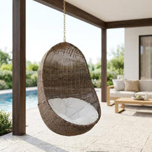 Outdoor Escape Beige Outdoor Patio Chair Without Stand, Swing & Hammock Chair, Durable Design, Casual Relaxation, Stylish Backyard Lounge Furniture
