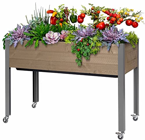 CedarCraft Self-Watering Raised Garden Bed (21" x 47" x 32"H) - The Flexibility of Container Gardening with The Convenience of a self-Watering Irrigation System