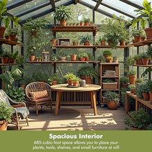 Sylviera Heavy Duty Outdoor Greenhouse with PC Panels, 8x14FT Black