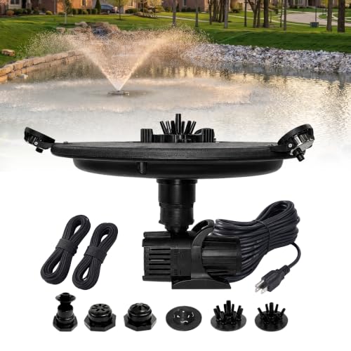 1/3 HP Floating Fountain & Aerator for Ponds and Lakes with 100 ft Cord